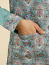 Manyavar Aqua Green Elegance Kurta Jacket Set