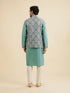 Manyavar Aqua Green Elegance Kurta Jacket Set