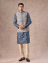 Manyavar Greyish Blue Kurta Jacket Set