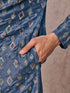 Manyavar Greyish Blue Kurta Jacket Set