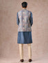 Manyavar Greyish Blue Kurta Jacket Set