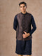 Manyavar Dark Blue Radiance Kurta Jacket Set