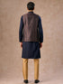 Manyavar Dark Blue Radiance Kurta Jacket Set