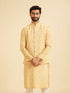 Manyavar Gleaming Mustard Kurta Jacket Set
