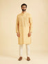 Manyavar Gleaming Mustard Kurta Jacket Set