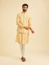 Manyavar Gleaming Mustard Kurta Jacket Set