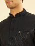 Manyavar Dark Blue Kurta Jacket