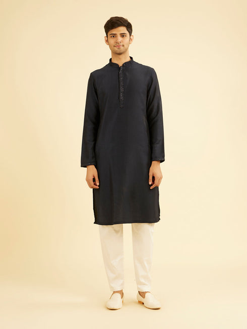 Manyavar Dark Blue Kurta Jacket