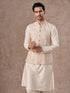 Manyavar Whimsical Cream Kurta Jacket Set