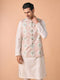 Manyavar Elegant Cream Kurta Jacket Set
