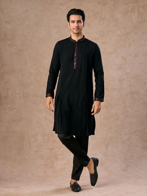 Manyavar Blue Elegance Kurta Jacket Set