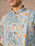 Manyavar Elegant Light Grey Kurta Jacket Set