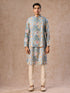 Manyavar Elegant Light Grey Kurta Jacket Set