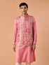 Manyavar Peach Elegance Kurta Jacket Set