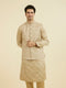 Manyavar Walnut Satin Kurta Jacket Set