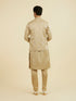 Manyavar Walnut Satin Kurta Jacket Set