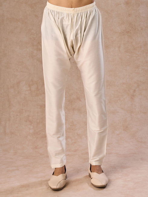 Manyavar Elegant Cream Kurta Jacket Set