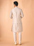 Manyavar Elegant Cream Kurta Jacket Set