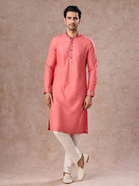 Manyavar Coral Elegance Kurta Jacket Set