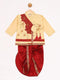 JBN CREATION Boy's Gold And Maroon Angrakha Kurta and Dhoti Set