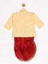 JBN CREATION Boy's Gold And Maroon Angrakha Kurta and Dhoti Set
