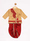 JBN CREATION Boy's Rose Gold Angrakha Kurta and Dhoti Set
