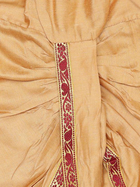 JBN CREATION Boy's Maroon Silk Blend Kurta and Dhoti Set