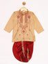 JBN CREATION Boy's Rose Gold Silk Blend Kurta and Dhoti Set
