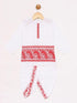 JBN CREATION Boy's White Embroidered Cotton Kurta and Dhoti Set