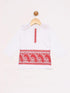 JBN CREATION Boy's White Embroidered Cotton Kurta and Dhoti Set