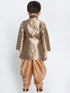 JBN CREATION Boys' Gold Cotton Silk Blend Kurta and Dhoti Pant Set
