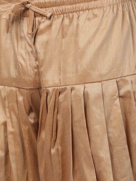 JBN CREATION Boys' Gold Cotton Silk Blend Kurta and Dhoti Pant Set