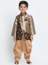 JBN CREATION Boys' Gold Cotton Silk Blend Kurta and Dhoti Pant Set