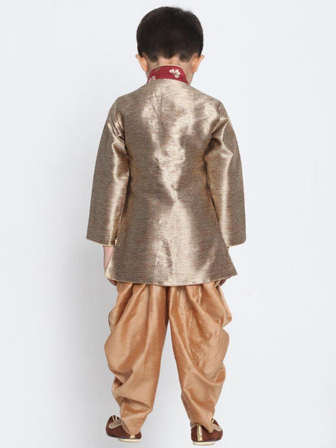 JBN CREATION Gold Cotton Silk Blend Kurta and Dhoti Pant Set
