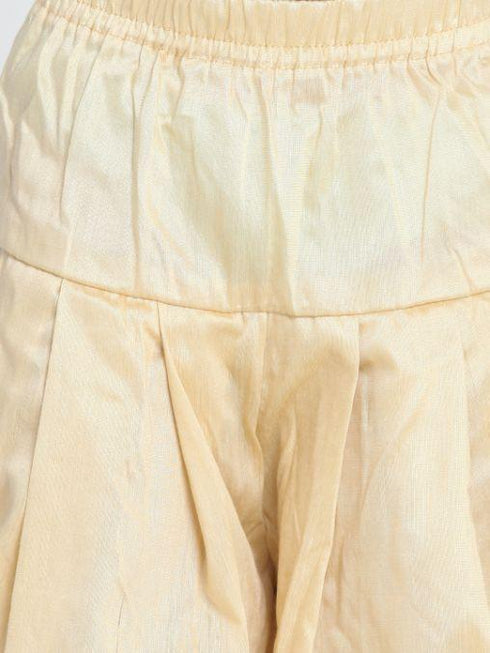 Vastramay Boy's White Jute Silk Blend Sherwani Set
