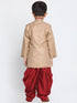 Vastramay Boy's Brown Jute Silk Blend Sherwani Set