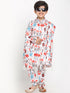 JBN CREATION Boy's Digital Printed Silk Blend Kurta, Pyjama & Dupatta Set