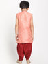 Pink Krishna Style Angrakha Kurta and Dhot Set