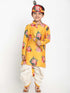 Vastramay Boy's Yellow Krishna Style Kurta and Dhot Set