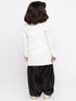 JBN Creation Boy's White & Black Solid Slim-Fit Sherwani Set