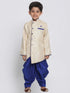 Vastramay Blue Cotton Silk Blend Kurta and Dhoti Set