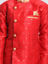 JBN CREATION Boys' Maroon Cotton Silk Blend Kurta and Dhoti Set