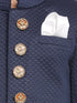 Vastramay Boys Navy Blue Quilted Indowestern Sherwani and Churidar Set