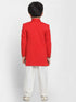 Vastramay Boys Red Quilted Indowestern Sherwani and Churidar Set