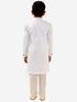 Vastramay Boys White Quilted Indowestern Sherwani and Churidar Set