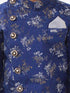 Vastramay Boys Blue And Grey Angrakha Style Indowestern Sherwani And Dhoti Set