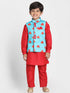 Vastramay Boys' Quirky Watermelon Print Nehru Jacket