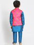 JBN CREATION Boys' Quirky Nehru Jacket, Blue Kurta And Pyjama Set