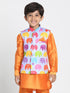 Vastramay Boys' Quirky Elephant Print Nehru Jacket