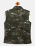 JBN CREATION Boy's Green Scuba Foil Print Nehru Jacket